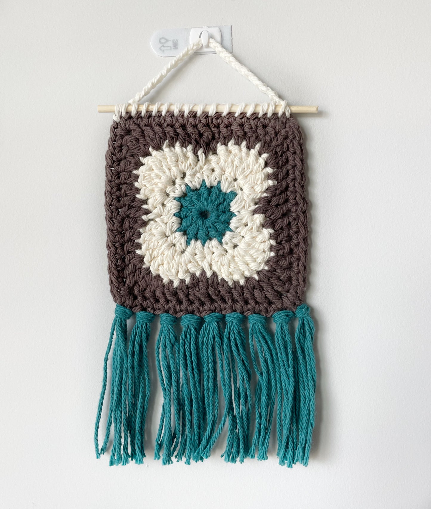 Brown Flower Granny Square Wall Hanging