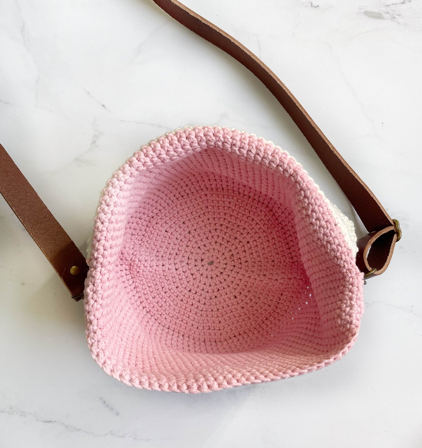 The Bethel Bag: Crossbody Crochet Purse in Strawberry Milkshake Pink