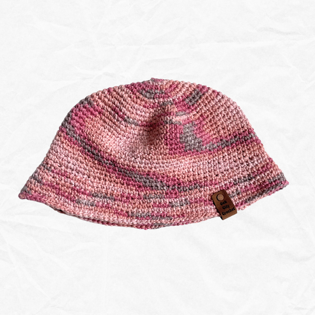 Shakedown Swirl Crochet Bucket Hat in Pink